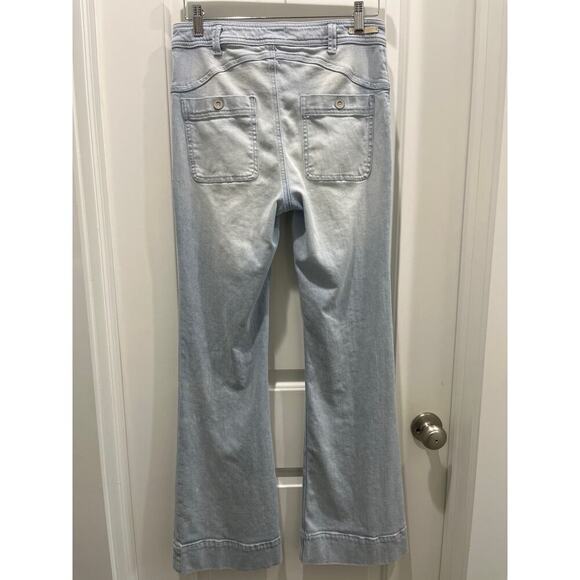 Pilcro By Anthropologie High Rise Trouser Bootcut Denim Jeans Light Blue Wash 28 - Picture 8 of 9